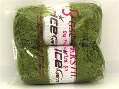 2x200gr. EYELASH SUPERBULKY  Açık Haki Yumoş, Sakallı, Kışlık, Çok Kalın