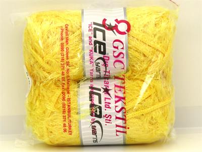2x200gr. EYELASH SUPERBULKY  Açık Sarı Yumoş, Sakallı, Kışlık, Çok Kalın
