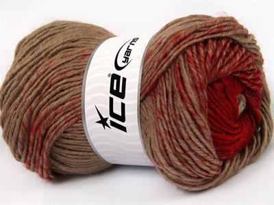 Lot of 4 x 100gr Skeins Ice Yarns FANTASIA (25% Wool) Yarn Red Camel