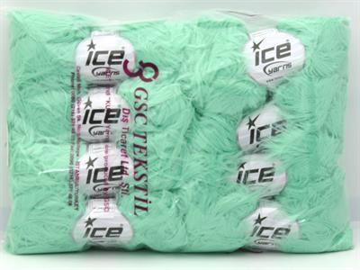 8x50gr. FAUX FEATHER  Nane Yeşil Yumoş, Sakallı, Kışlık, Kalın