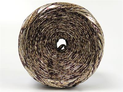 1x170gr. FAUX LEATHER  Kahverengi, Gümüş, Altın Şerit, Yazlık İplikler, Çok Kalın, Batik Desenli