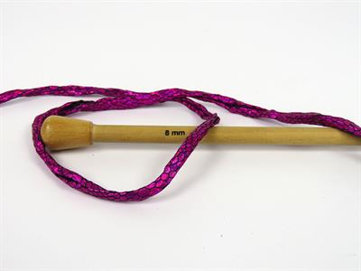 1x170gr. FAUX LEATHER  Fuşya Şerit, Yazlık İplikler, Çok Kalın, Batik Desenli