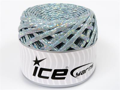 1x170gr. FAUX LEATHER  Açık Mavi Şerit, Yazlık İplikler, Çok Kalın, Batik Desenli