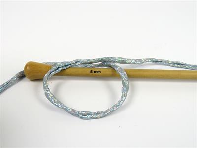 1x170gr. FAUX LEATHER  Açık Mavi Şerit, Yazlık İplikler, Çok Kalın, Batik Desenli