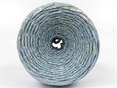 1x170gr. FAUX LEATHER  Açık Mavi Şerit, Yazlık İplikler, Çok Kalın, Batik Desenli