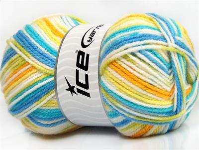 4x100gr. FAVORITE BABY Akrilik Yeşil, Mavi, Beyaz, Turkuaz, Altın Kışlık, Bebe, Düz iplikler, Batik Desenli, Worsted, 100% Akrilik