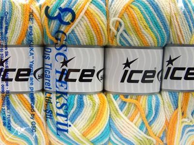 4x100gr. FAVORITE BABY Akrilik Yeşil, Mavi, Beyaz, Turkuaz, Altın Kışlık, Bebe, Düz iplikler, Batik Desenli, Worsted, 100% Akrilik