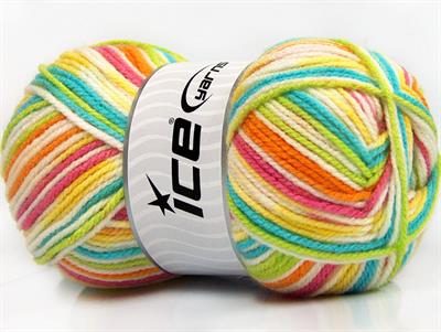 4x100gr. FAVORITE BABY Akrilik Yeşil, Pembe, Beyaz, Turuncu, Turkuaz, Sarı Kışlık, Bebe, Düz iplikler, Batik Desenli, Worsted, 100% Akrilik