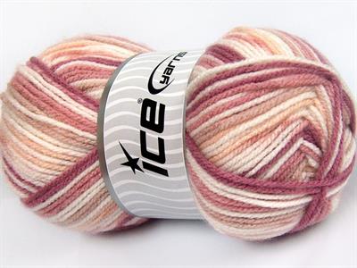 4x100gr. FAVORITE BABY Akrilik Pembe, Beyaz, Orkide, Açık Somon Kışlık, Bebe, Düz iplikler, Batik Desenli, Worsted, 100% Akrilik