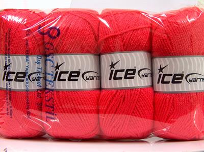 4x100gr. FAVORITE Akrilik Şeker pembe Kışlık, Düz iplikler, Worsted, 100% Akrilik