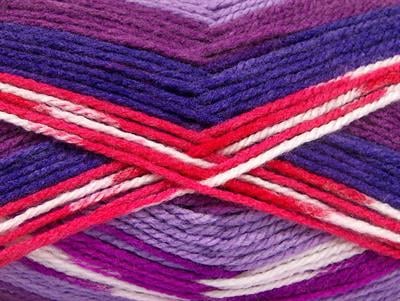Lot of 4 x 100gr Skeins Ice Yarns FAVORITE ETHNIC Yarn Purple Shades Lilac Red White Brown
