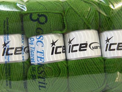 4x100gr. FAVORITE Akrilik Yeşil Kışlık, Düz iplikler, Worsted, 100% Akrilik