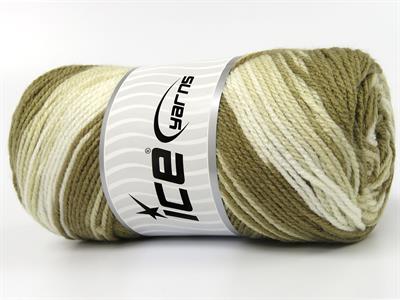 4x100gr. FAVORITE MAGIC Akrilik Kahverengi Tonları, Krem Tonları Kışlık, Düz iplikler, Batik Desenli, Worsted, 100% Akrilik , Akrilik