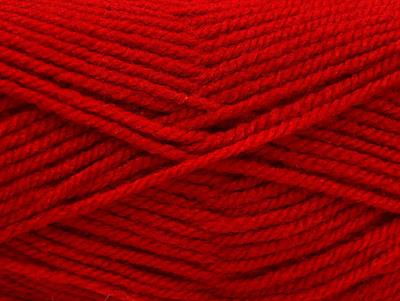 4x100gr. FAVORITE Akrilik Kırmızı Kışlık, Düz iplikler, Worsted, 100% Akrilik