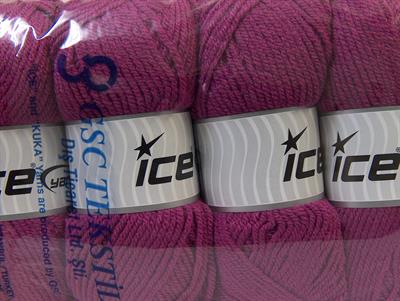 4x100gr. FAVORITE Akrilik Gül pembe Kışlık, Düz iplikler, Worsted, 100% Akrilik