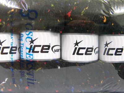 4x100gr. FAVORITE TWEED Viskon, Akrilik Siyah, Gökkuşağı Kışlık, Noktalı, Düz iplikler, Worsted, 100% Akrilik