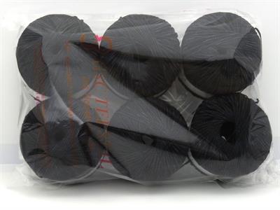 Lot of 6 Skeins Ice Yarns FETTUCCIA Hand Knitting Yarn Black
