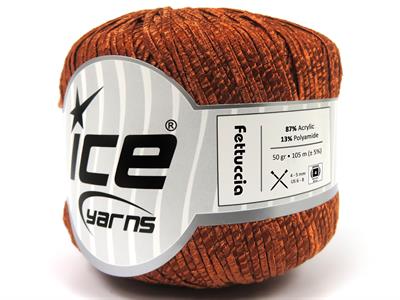 Lot of 6 Skeins Ice Yarns FETTUCCIA Hand Knitting Yarn Copper