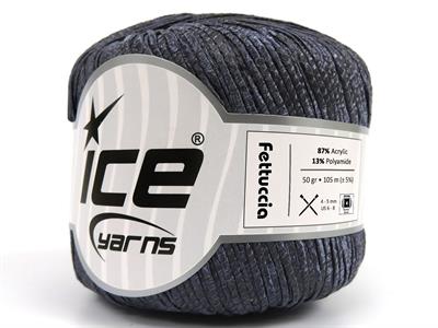 Lot of 6 Skeins Ice Yarns FETTUCCIA Hand Knitting Yarn Dark Grey