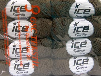 8x50gr. FETTUCCIA FINE Akrilik Koyu Haki Şerit, Yazlık İplikler, 100% Akrilik