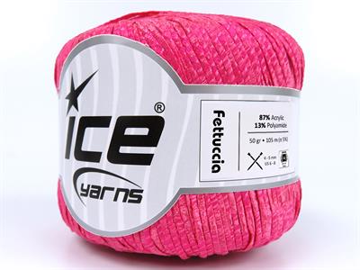 Lot of 6 Skeins Ice Yarns FETTUCCIA Hand Knitting Yarn Fuchsia