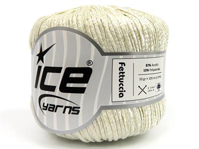 Lot of 6 Skeins Ice Yarns FETTUCCIA Hand Knitting Yarn Light Cream