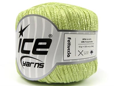 Lot of 6 Skeins Ice Yarns FETTUCCIA Hand Knitting Yarn Light Green