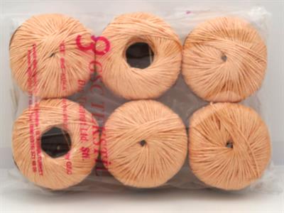 Lot of 6 Skeins Ice Yarns FETTUCCIA Hand Knitting Yarn Light Salmon