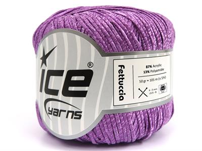 Lot of 6 Skeins Ice Yarns FETTUCCIA Hand Knitting Yarn Lilac