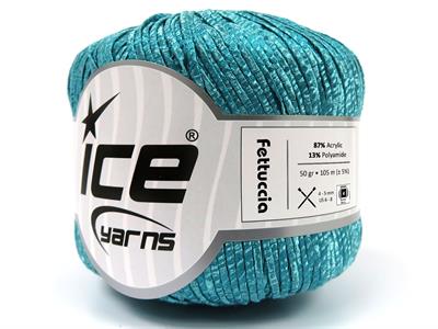 Lot of 6 Skeins Ice Yarns FETTUCCIA Hand Knitting Yarn Ocean Green
