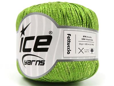 Lot of 6 Skeins Ice Yarns FETTUCCIA Hand Knitting Yarn Pistachio Green