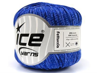 Lot of 6 Skeins Ice Yarns FETTUCCIA Hand Knitting Yarn Saxe Blue