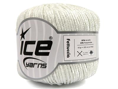 Lot of 6 Skeins Ice Yarns FETTUCCIA Hand Knitting Yarn White