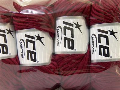 Lot of 4 x 100gr Skeins Ice Yarns FILZY WOOL (100% Wool) Yarn Burgundy