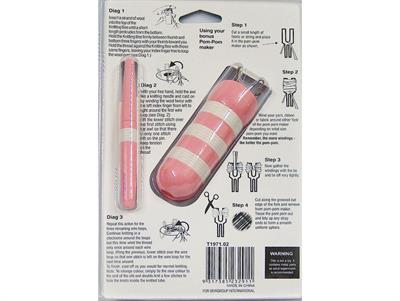 French Knitting Bee Cord Maker - PomPom Maker Pink, White