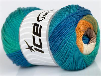 Lot of 4 x 100gr Skeins Ice Yarns GELATO Yarn Cream Gold Purple Turquoise Green Camel