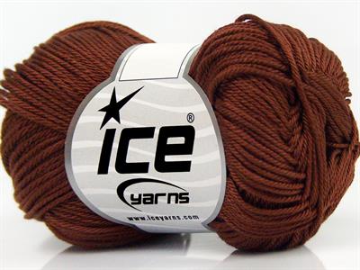 Lot of 6 Skeins Ice Yarns GIZA COTTON Hand Knitting Yarn Brown