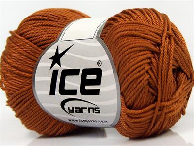 Lot of 6 Skeins Ice Yarns GIZA COTTON Hand Knitting Yarn Caramel