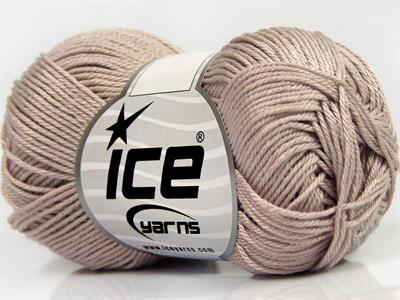 Lot of 6 Skeins Ice Yarns GIZA COTTON Hand Knitting Yarn Dark Beige