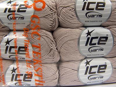 Lot of 6 Skeins Ice Yarns GIZA COTTON Hand Knitting Yarn Dark Beige