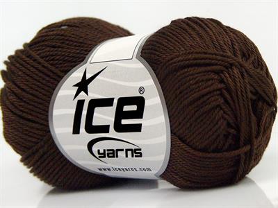 Lot of 6 Skeins Ice Yarns GIZA COTTON Hand Knitting Yarn Dark Brown