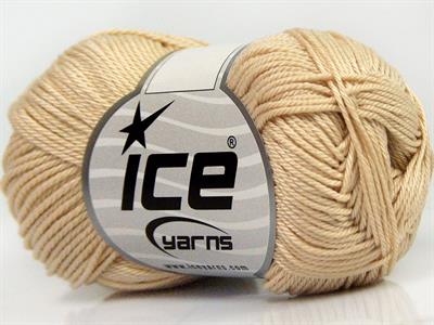 Lot of 6 Skeins Ice Yarns GIZA COTTON Hand Knitting Yarn Dark Cream