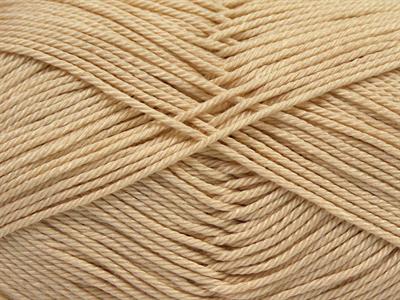 Lot of 6 Skeins Ice Yarns GIZA COTTON Hand Knitting Yarn Dark Cream