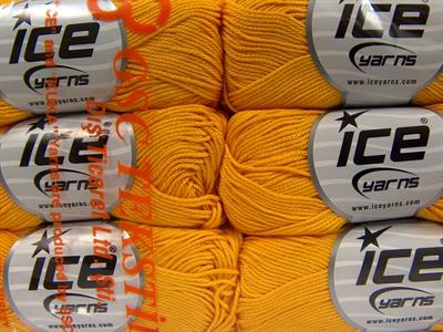 6x50gr. GIZA COTTON  Koyu sarı Yazlık İplikler, Pamuk, %100 Pamuk