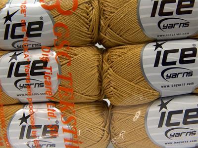 Lot of 6 Skeins Ice Yarns GIZA COTTON Hand Knitting Yarn Gold