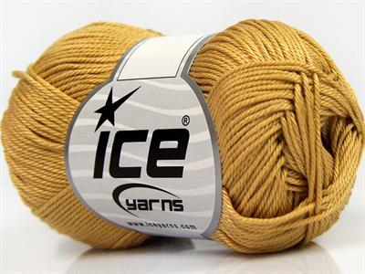 Lot of 6 Skeins Ice Yarns GIZA COTTON Hand Knitting Yarn Gold