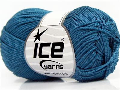 Lot of 6 Skeins Ice Yarns GIZA COTTON (100% Mercerised Giza Cotton) Yarn Indigo Blue
