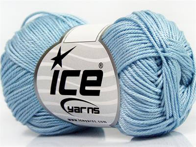 Lot of 6 Skeins Ice Yarns GIZA COTTON Hand Knitting Yarn Light Blue