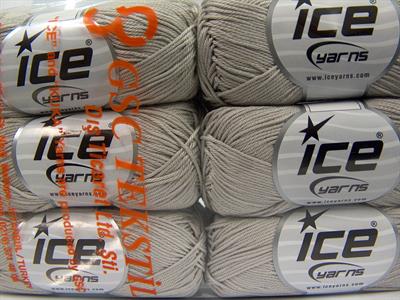 Lot of 6 Skeins Ice Yarns GIZA COTTON Hand Knitting Yarn Light Grey