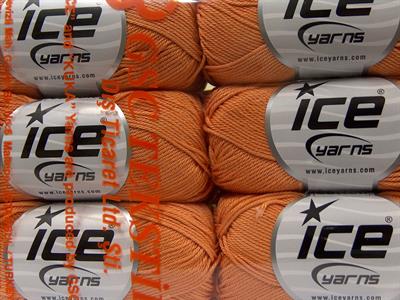 6x50gr. GIZA COTTON  Açık Turuncu Yazlık İplikler, Pamuk, %100 Pamuk